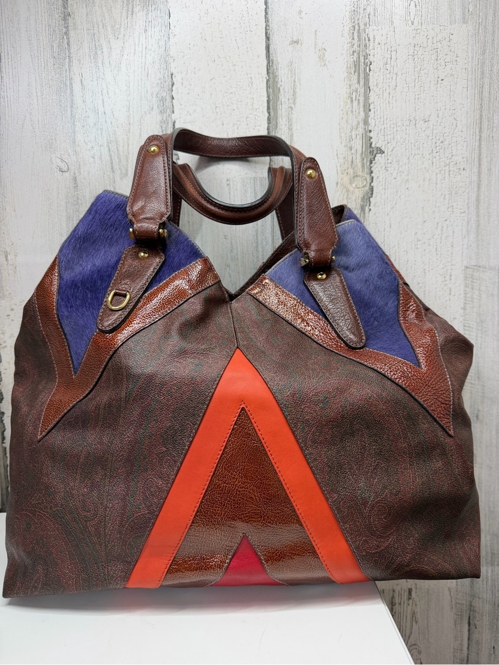 Vintage Etro Patchwork Tote Bag